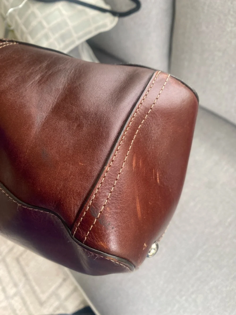Fossil brown leather business shoulder bag long live vintage since 1954